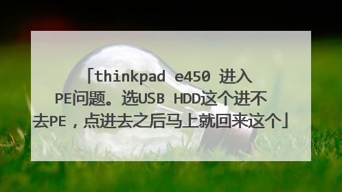 thinkpad e450 进入PE问题。选USB HDD这个进不去PE,点进去之后马上就回来这个