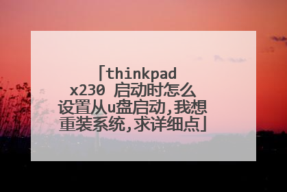 thinkpad x230 启动时怎么设置从u盘启动,我想重装系统,求详细点