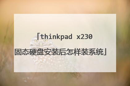 thinkpad x230固态硬盘安装后怎样装系统
