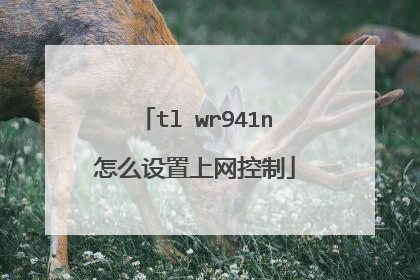 tl wr941n怎么设置上网控制