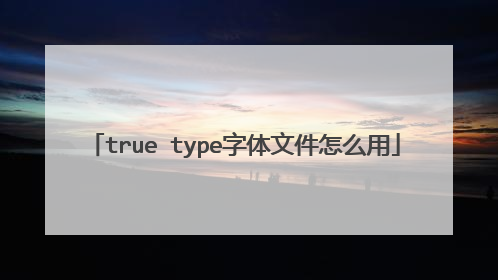 true type字体文件怎么用