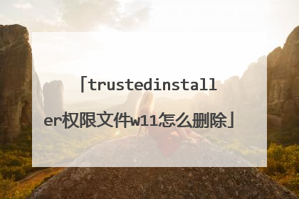 trustedinstaller权限文件w11怎么删除