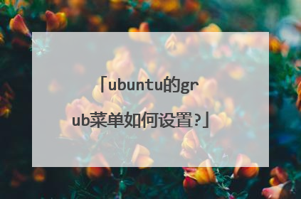 ubuntu的grub菜单如何设置?