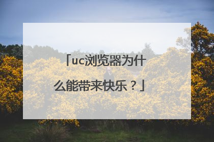 uc浏览器为什么能带来快乐?