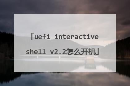 uefi interactive shell v2.2怎么开机