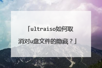 ultraiso如何取消对u盘文件的隐藏?