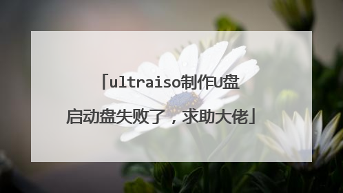ultraiso制作U盘启动盘失败了，求助大佬
