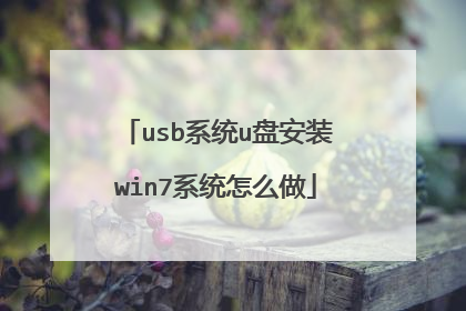 usb系统u盘安装win7系统怎么做