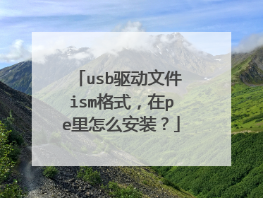 usb驱动文件ism格式,在pe里怎么安装?