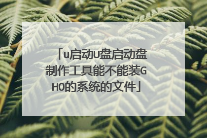 u启动U盘启动盘制作工具能不能装GHO的系统的文件