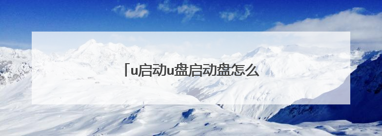u启动u盘启动盘怎么给微星电脑重装系统？