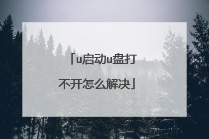 u启动u盘打不开怎么解决