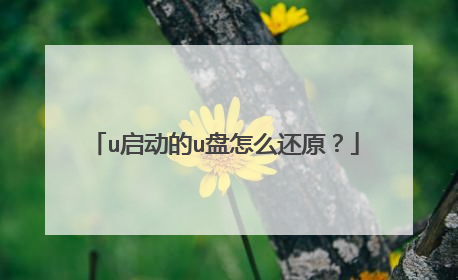 u启动的u盘怎么还原?