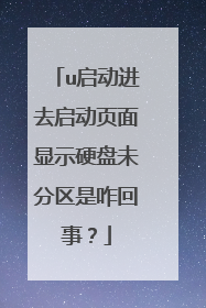u启动进去启动页面显示硬盘未分区是咋回事?