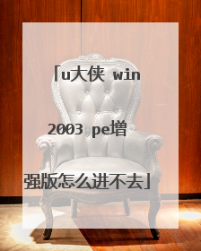 u大侠 win2003 pe增强版怎么进不去