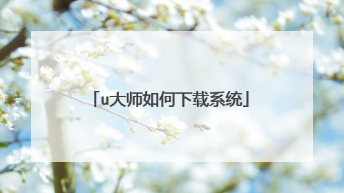 u大师如何下载系统