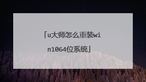u大师怎么重装win1064位系统