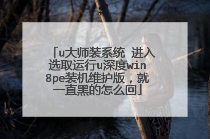 u大师装系统 进入选取运行u深度win8pe装机维护版,就一直黑的怎么回