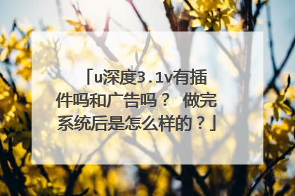 u深度3.1v有插件吗和广告吗? 做完系统后是怎么样的?