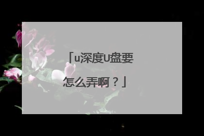 u深度U盘要怎么弄啊?