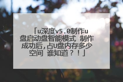 u深度v5.0制作u盘启动盘智能模式 制作成功后,占U盘内存多少空间 谁知道?!
