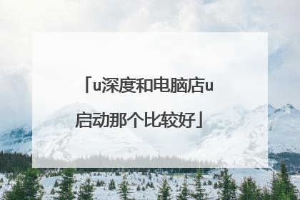 u深度和电脑店u启动那个比较好