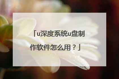 u深度系统u盘制作软件怎么用？