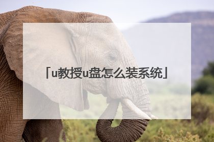 u教授u盘怎么装系统