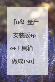 u盘 量产 安装版+pe+工具箱 做成ISO