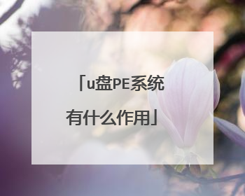 u盘PE系统有什么作用