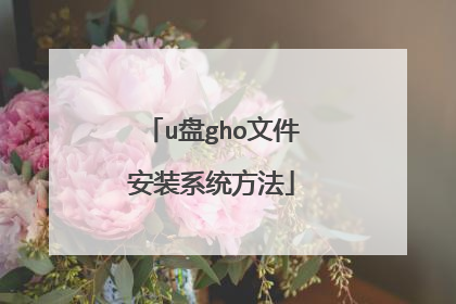 u盘gho文件安装系统方法