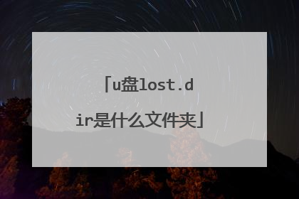 u盘lost.dir是什么文件夹