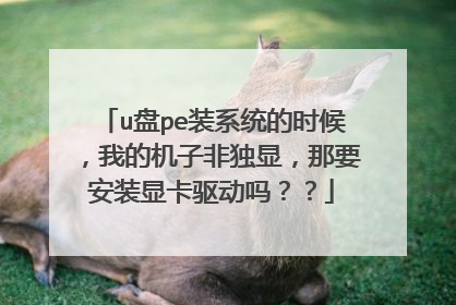 u盘pe装系统的时候,我的机子非独显,那要安装显卡驱动吗??