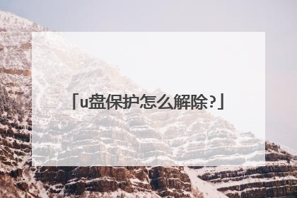 u盘保护怎么解除?