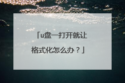 u盘一打开就让格式化怎么办?