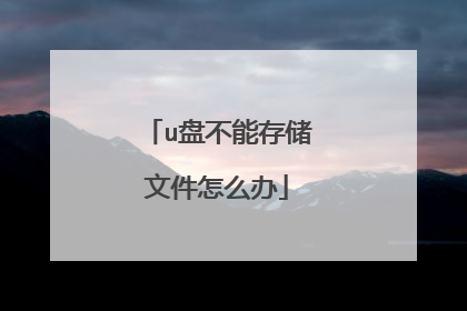 u盘不能存储文件怎么办