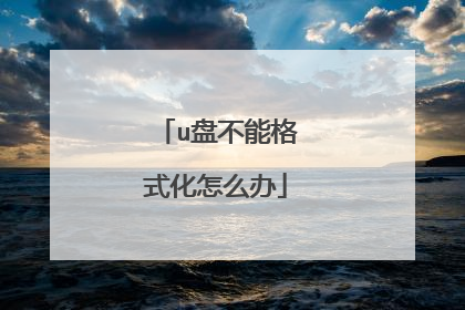 u盘不能格式化怎么办