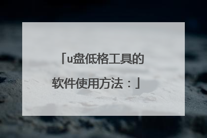 u盘低格工具的软件使用方法: