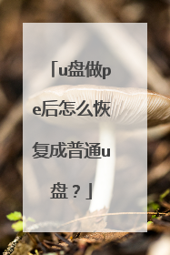 u盘做pe后怎么恢复成普通u盘？
