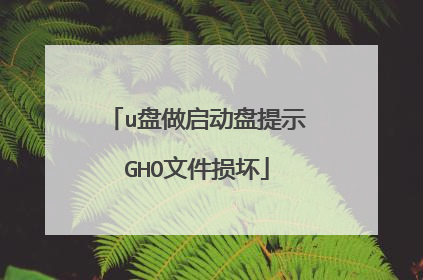 u盘做启动盘提示GHO文件损坏