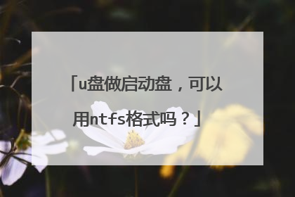 u盘做启动盘,可以用ntfs格式吗?