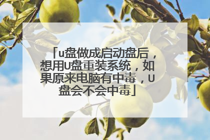 u盘做成启动盘后，想用U盘重装系统，如果原来电脑有中毒，U盘会不会中毒