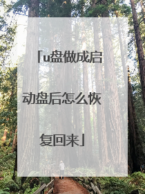u盘做成启动盘后怎么恢复回来
