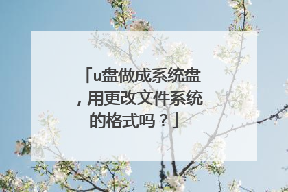 u盘做成系统盘,用更改文件系统的格式吗?