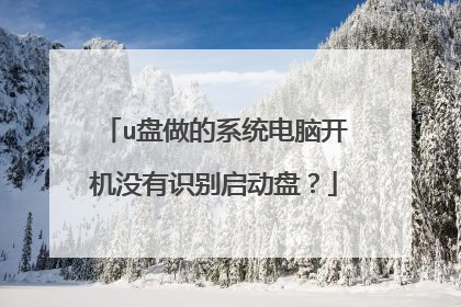 u盘做的系统电脑开机没有识别启动盘?