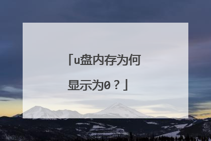 u盘内存为何显示为0?