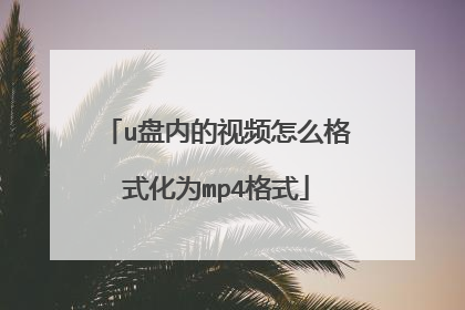 u盘内的视频怎么格式化为mp4格式