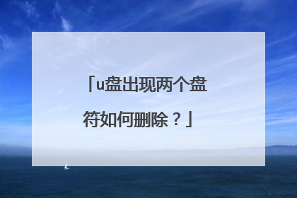 u盘出现两个盘符如何删除？
