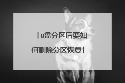 u盘分区后要如何删除分区恢复