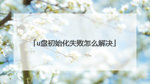 u盘初始化失败怎么解决